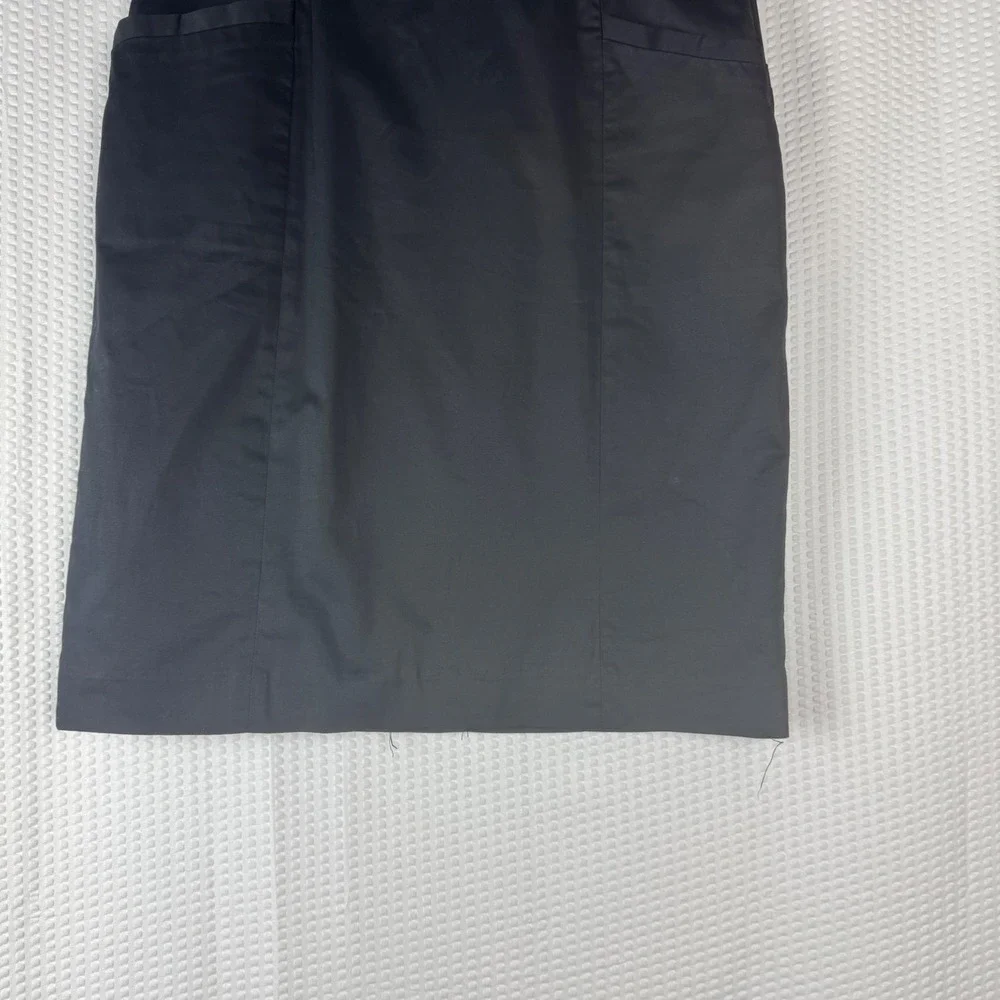 H&M Women Pencil Skirt Black 8/Medium Knee Length Office Workwear Pockets Zip‎